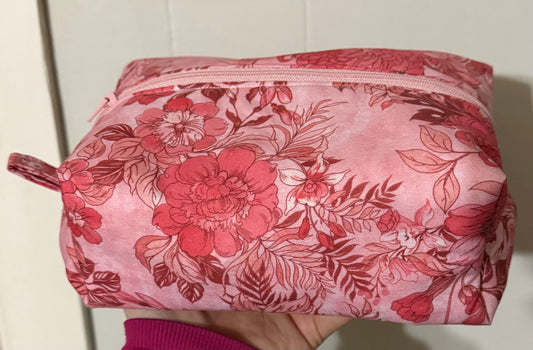 Pink flower boxy bag