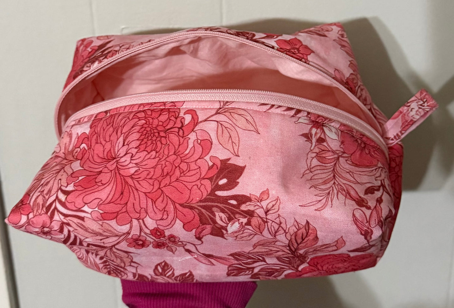 Pink flower boxy bag